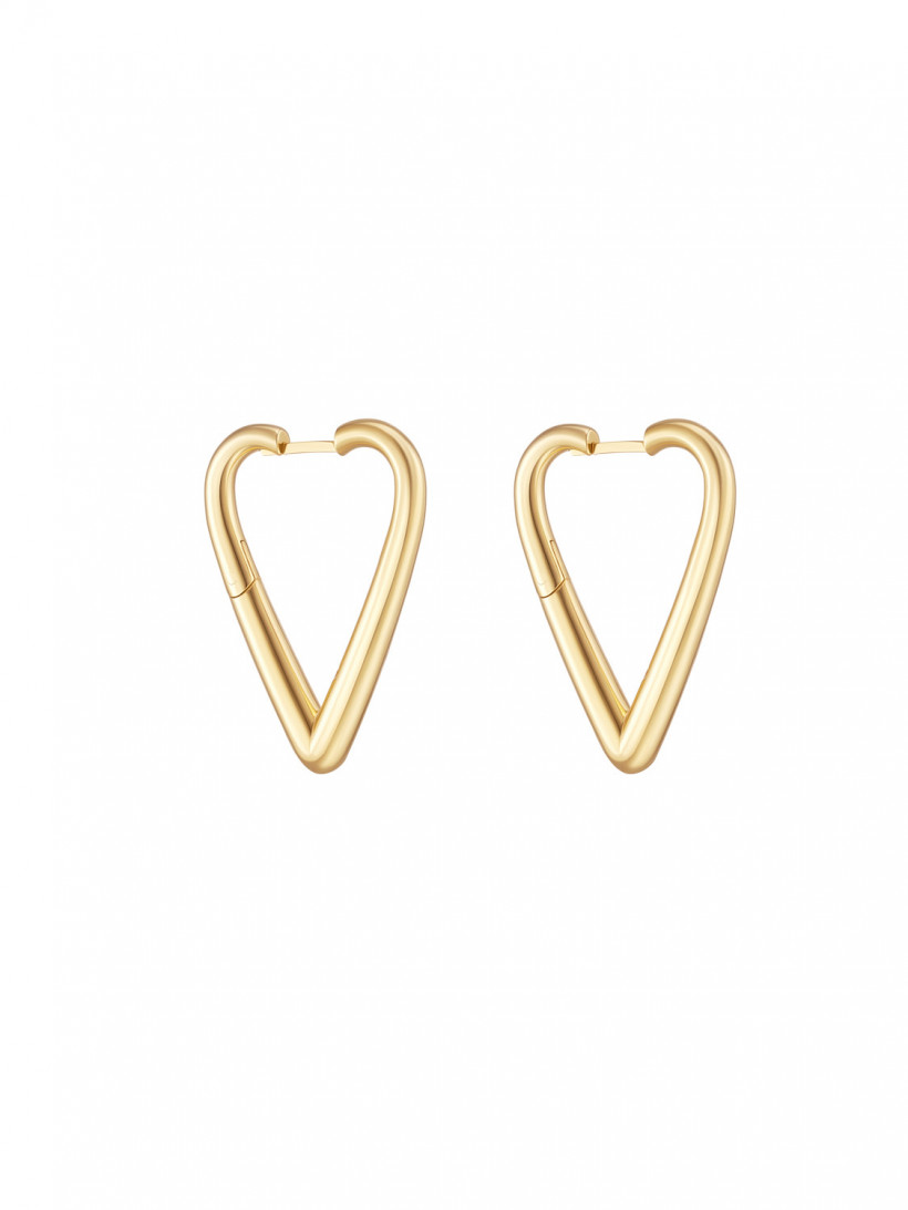 Хупы сердца большие с позолотой