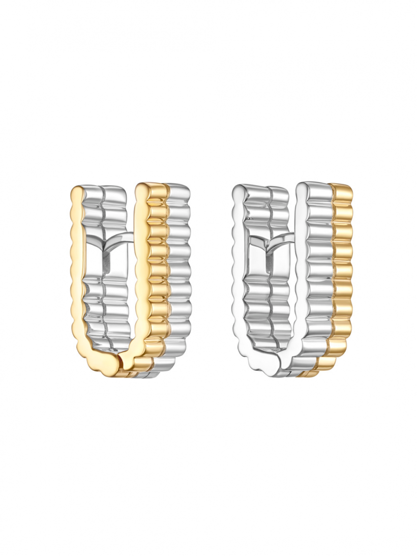 U-серьги стеклярус с позолотой