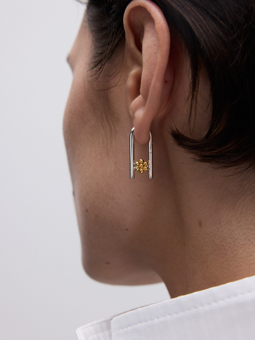 Серьги бисерные цветы в звене