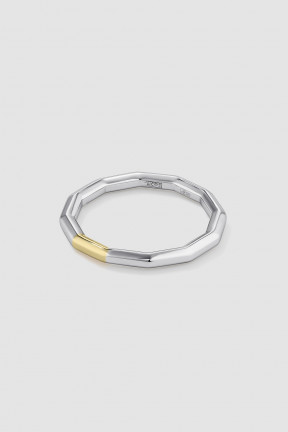 Обручальное кольцо Double Gold с сегментом из лимонного золота