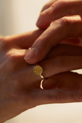 Кольцо для помолвки с желтыми бриллиантами