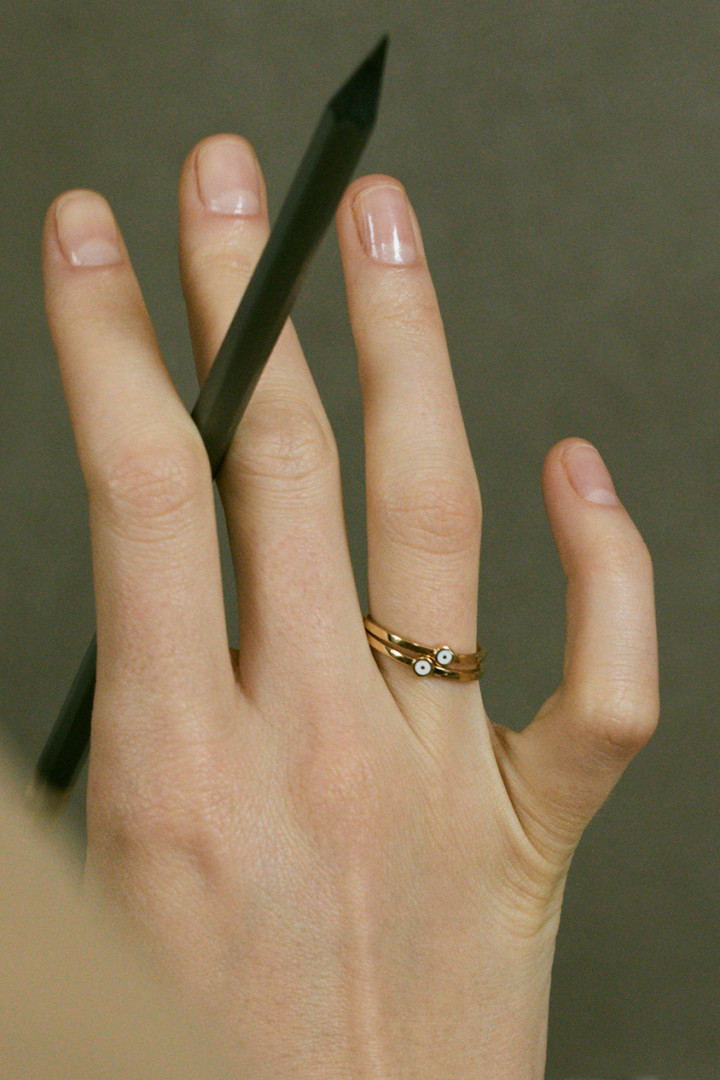 Кольцо Луна из белого золота