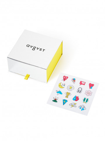 Подарочная коробка со стикерами зеркало