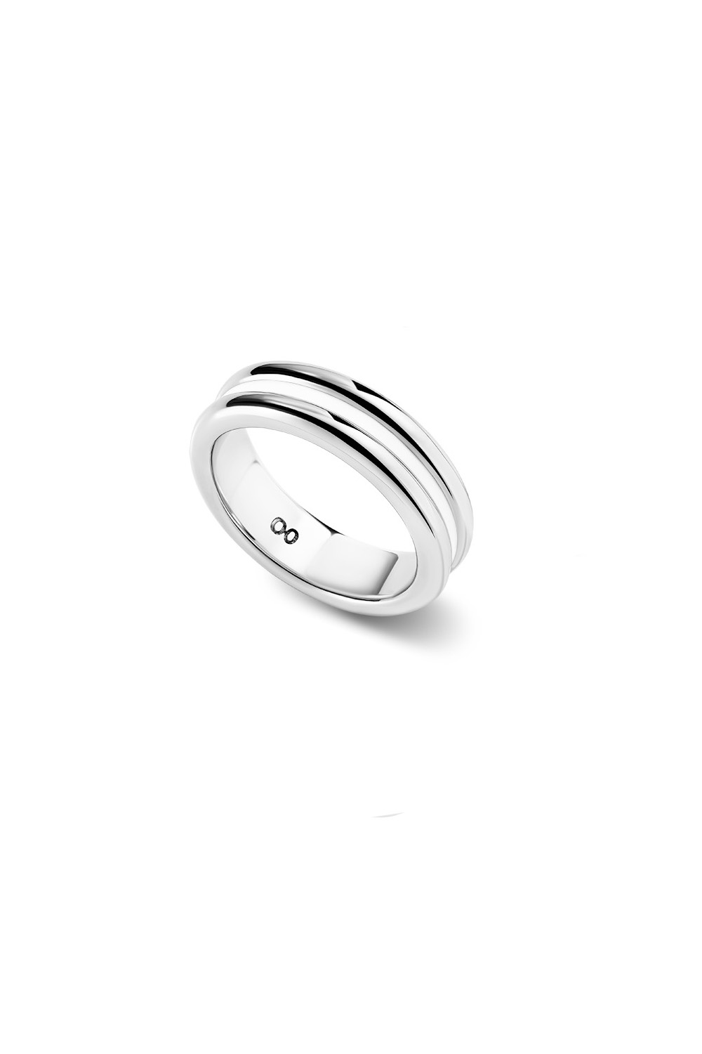 Обручальное кольцо II с белой эмалью 