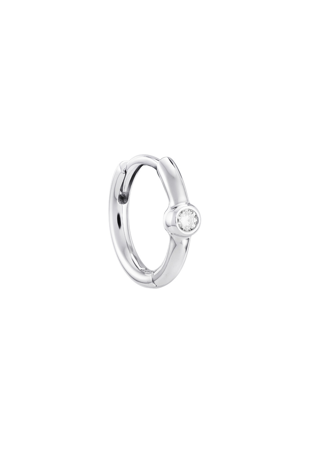 Кликер-кольцо с бриллиантом из белого золота 