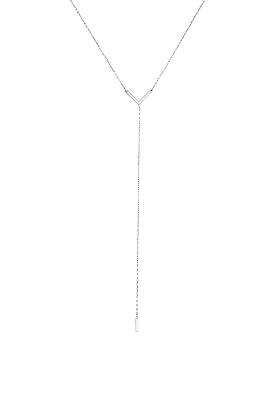 Ожерелье-галстук с белой эмалью 